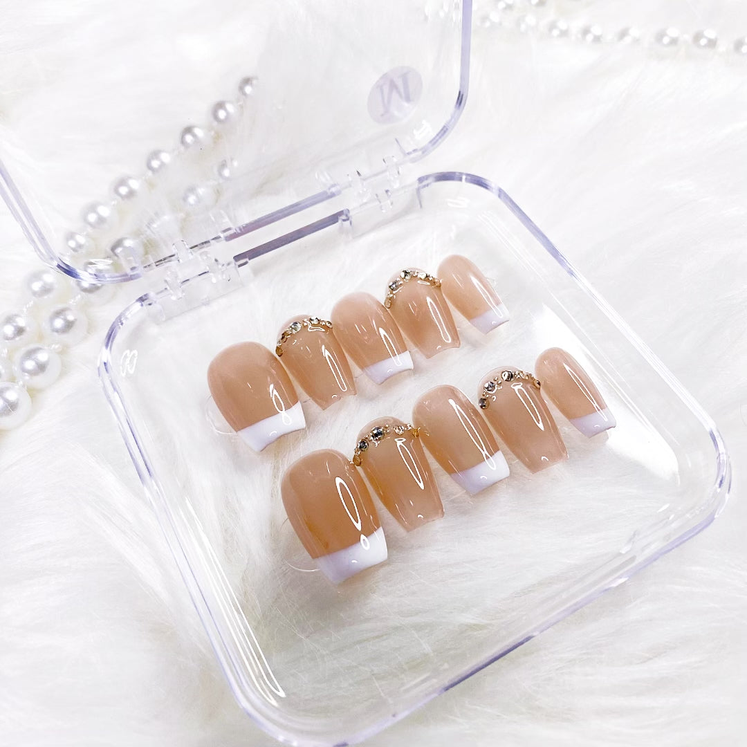 Nude French press on nails